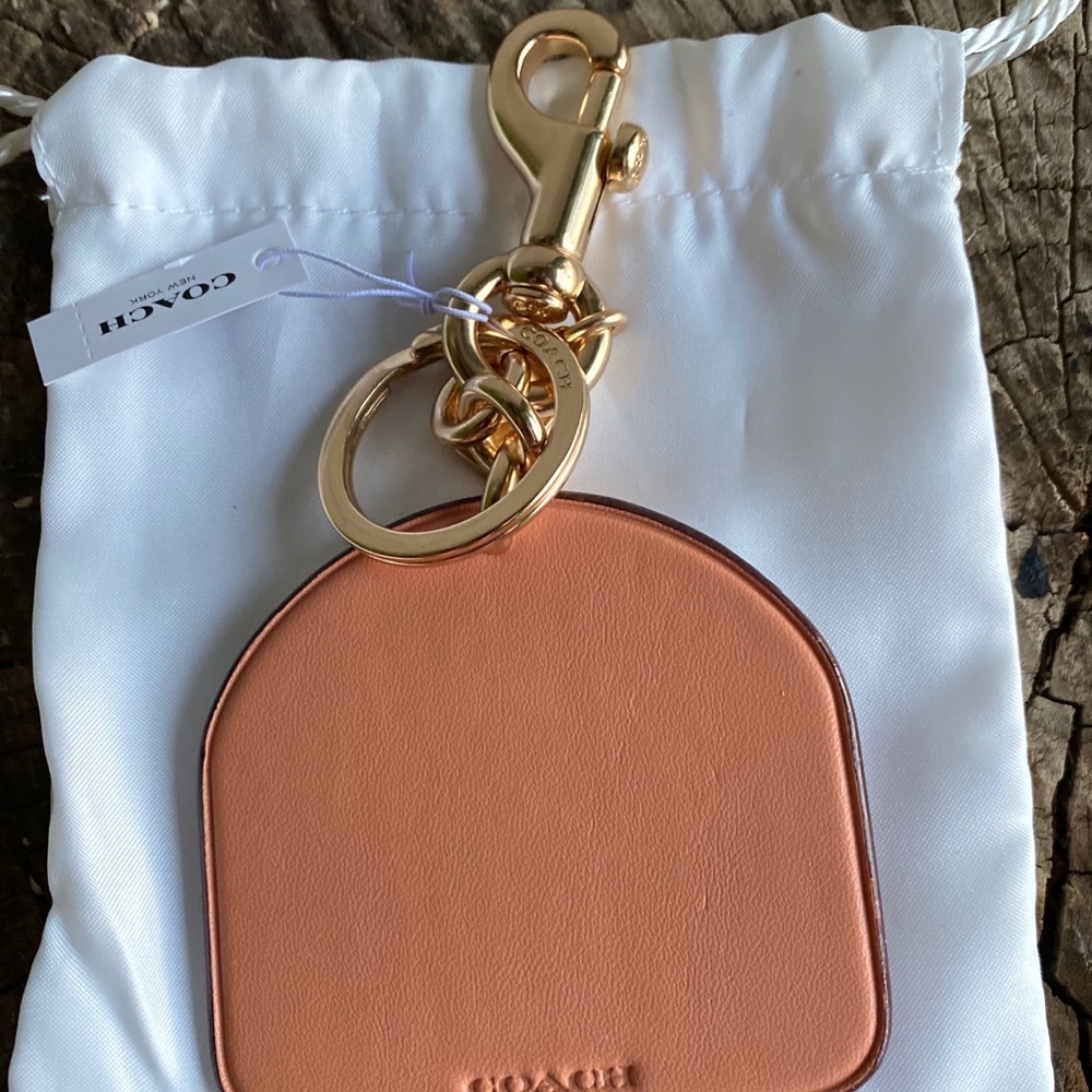 Coach Pink Yellow Brown Red Key Chain - Picture 4 of 4